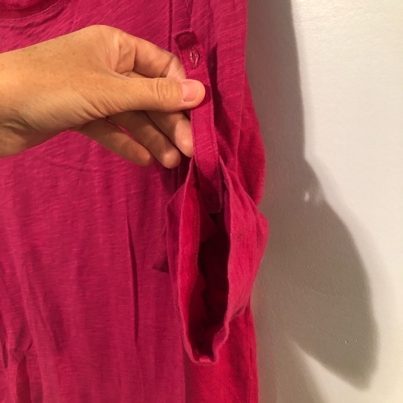 Lane Bryant size  14/16 pink fringe collar cool and casual cotton slub top - Picture 5 of 11